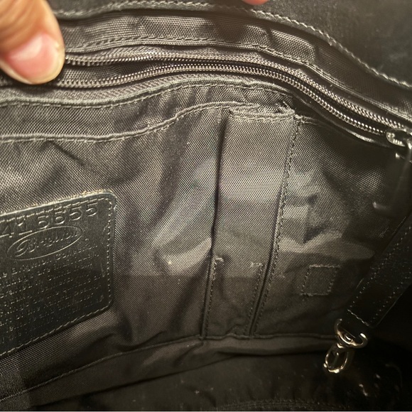 Brighton Black Canvas Leather Trim Tote Bag w/ Charm - Picture 6 of 8